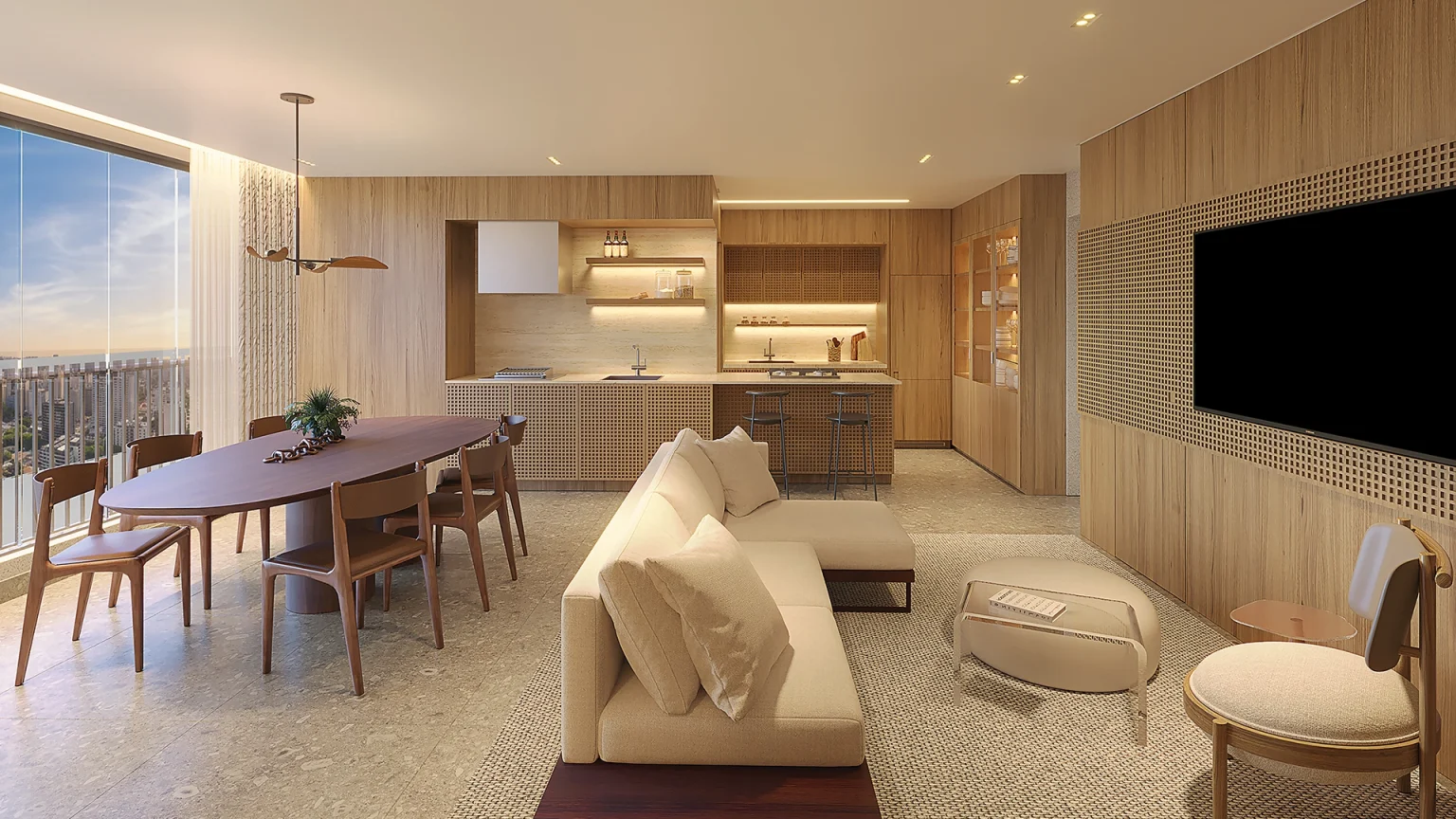 Perspectiva Ilustrada Living - 88 m²