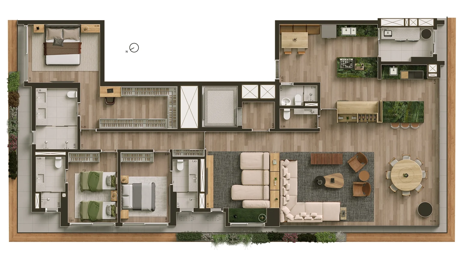 Opção 3 - Planta 245m²