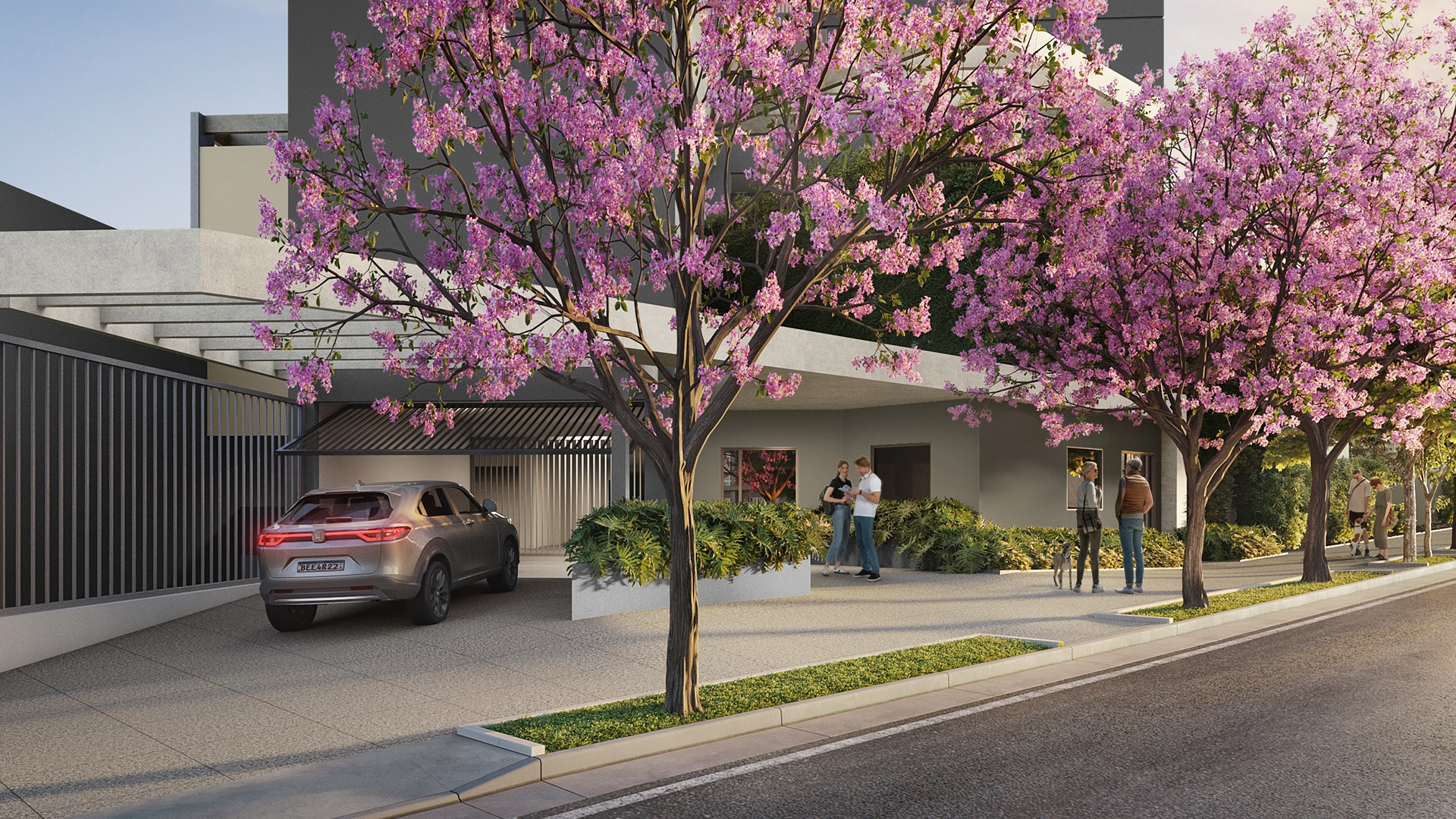 Perspectiva Ilustrada Acesso Residencial