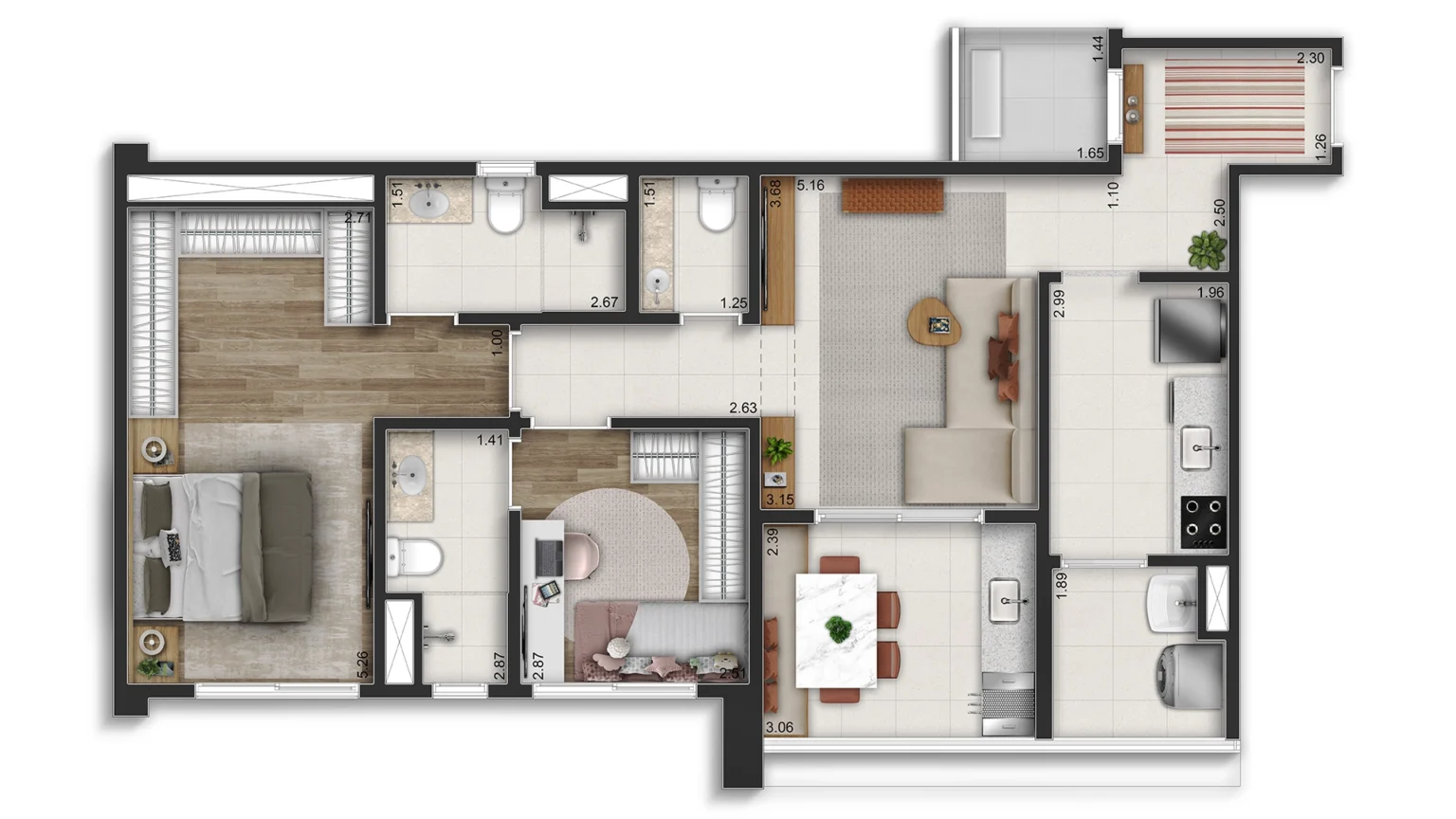 Planta 80m²